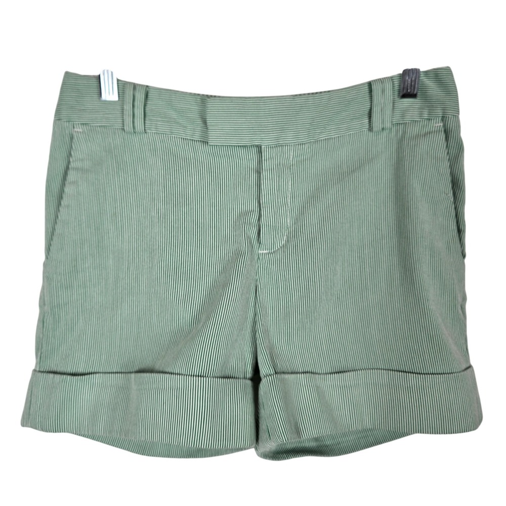 Banana Republic Martin Fit Shorts Womens 4 Green Stripe Preppy Country Club